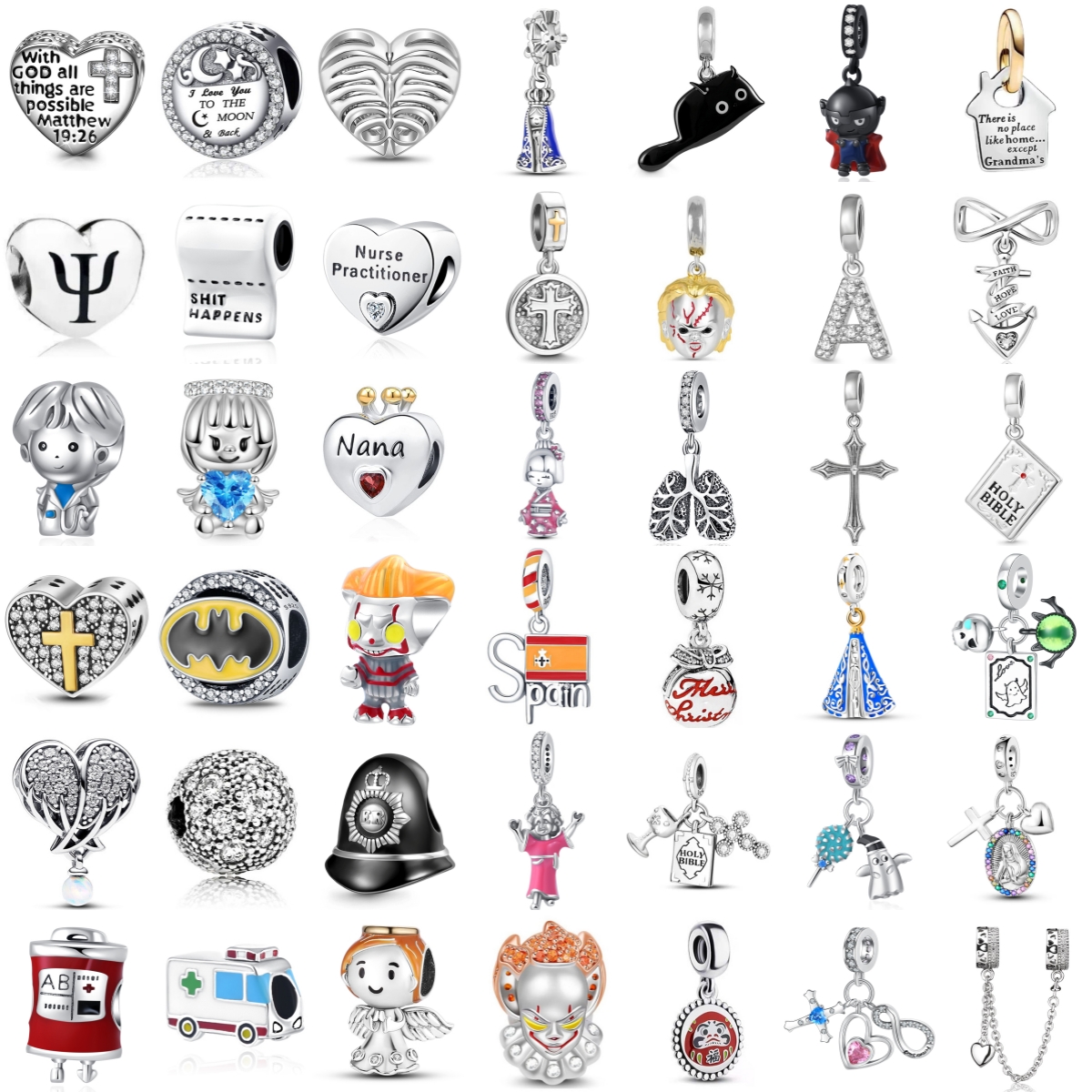 Crossfit Accessories - New Trinkets 925 Silver Angel Cross