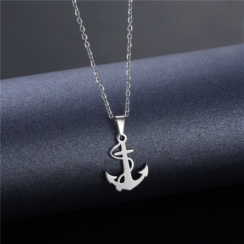 Battle Rope Anchor - Silver Anchor Pendant Necklace for Men
