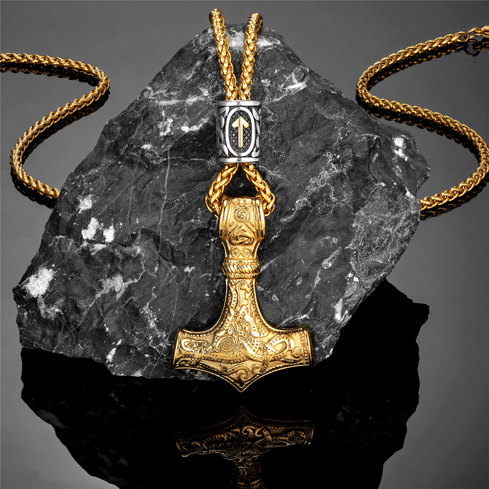 Gold Plated Norse Runes Beads  - Battle Rope Anchor reseña y precio