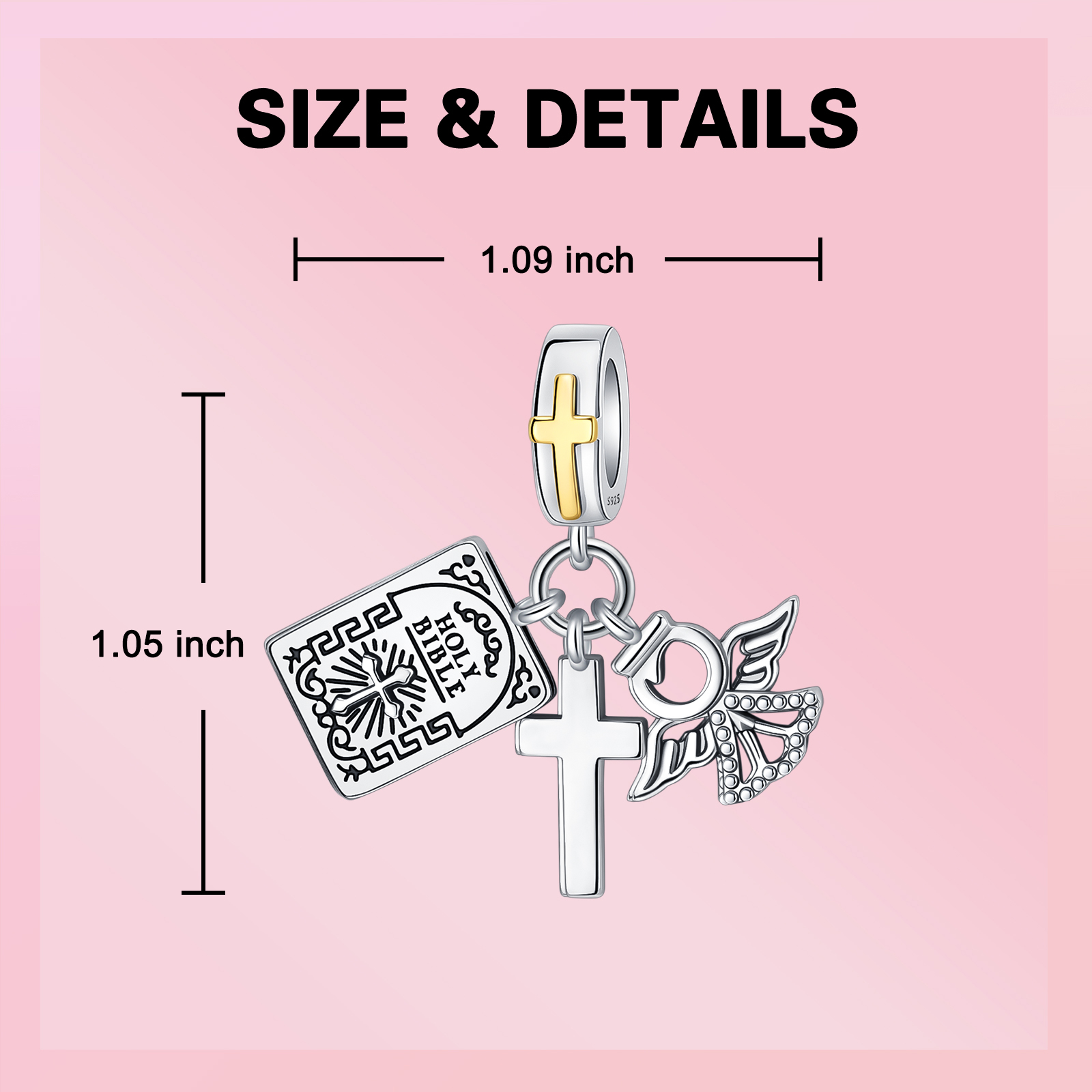 925 Sterling Silver Charm Holy - Crossfit Accessories reseña y precio