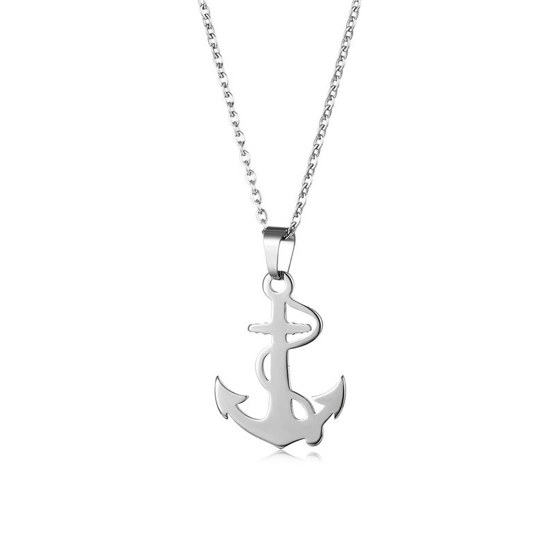 Silver Anchor Pendant Necklace - Battle Rope Anchor reseña y precio